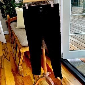 Hudson black velvet pants with lace up ankle - size 28